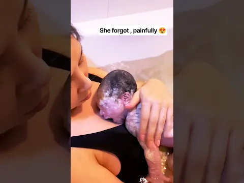 she forgot about just birthing time she feels pain #positivebirth new born