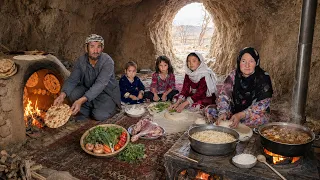 Family Surviving in a Cave | A Family is Real Life and Cooking