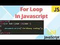 For Loop in javascript in hindi Javascript tutorial for beginners - 16