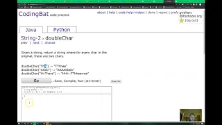 CodingBat String-2 doubleChar walkthrough