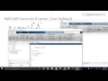 MATLAB User Defined Custom Functions