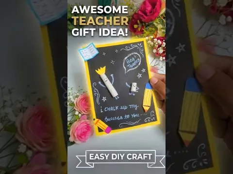 DIY Best Teacher’s Day Card 🎨📚 | Cute Chalkboard Craft | Handmade Teacher Appreciation Card #shorts