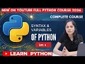 Python Syntax Variables Tutorial for Beginners Learn Python Step by Step Lec 03