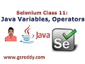 Selenium 11 Java Variables and Operators