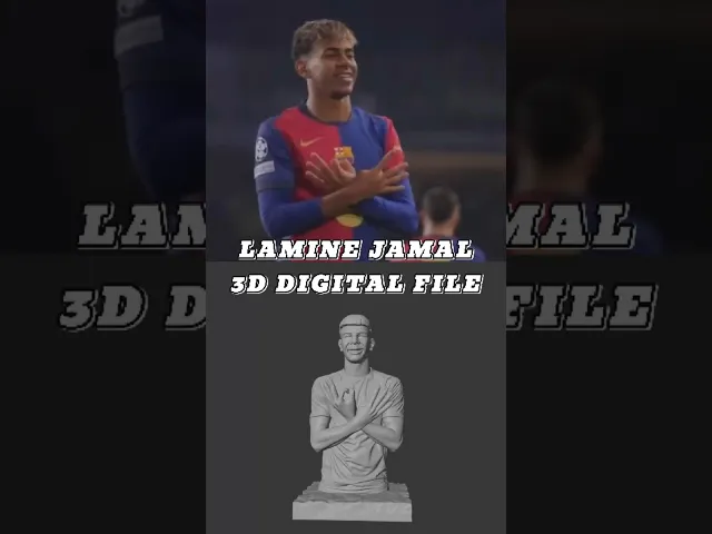 Lamine Yamal - FC Barcelona Statue (STL File) video thumbnail