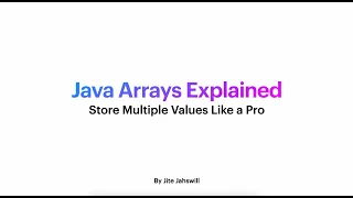 Java for Beginners Java Arrays Explained Learn Java Programming Easily