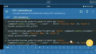 Code for a GUI CALCULATOR using python tkinter library