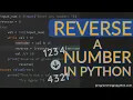 Python Program to find reverse of a number Programming In Python