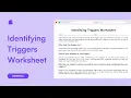 Knowing about identifying triggers worksheet