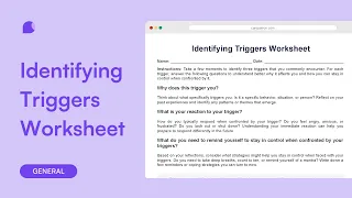 Knowing about identifying triggers worksheet