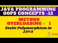 Method Overloading in Java Static Polymorphism - Compile Time Polymorphism in JAVA