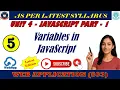 Chapter 4 JavaScript Part 1 JavaScript Variables Variables Literals in JavaScript