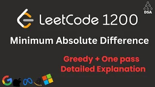 Minimum Absolute Difference LeetCode 1200 Sorting Linear Scan