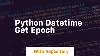 python datetime get epoch