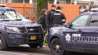 The Eugene Police Street Crimes Unit at alleged drug house bust
