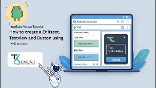 How to Create EditText TextView Button in Android Studio XML Java Beginner Tutorial