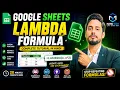 Google Sheets LAMBDA Formula Complete Tutorial Master LAMBDA Function MANG TECH