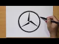 Mercedes Benz Car Logo Drawing Famous Car Brand Logo Drawing How to draw Mercedes Logo