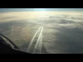 Boeing 787 at cruising altitude over the Atlantic Flight deck view