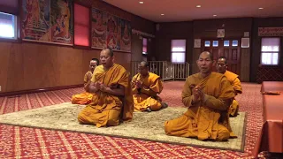 Monks Chanting At Khmer Kampuchea Krom Buddhist Temple 