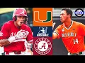 Miami vs Alabama Exciting Game Regionals Opening Round 2025 College Baseball Highlights