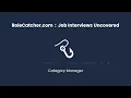 Category Manager Job Interviews Uncovered