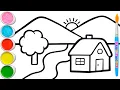 Scenery Drawing Painting and Coloring for Kids Toddlers Basic Pictures
