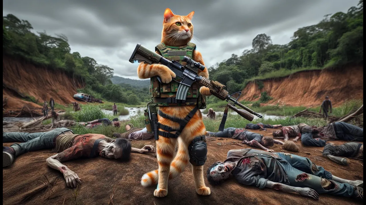 Outline Video (Part 1) The zombies are coming🧟The little cat saved the world ! 🙀