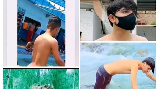 cute pakistani boys in swimming pool