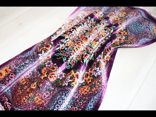 ワルザネ工房 メダリオン 紫 玄関マット 60×90cm (ID11014)