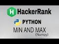 Min and Max Hackerrank Python Solution English Explanation