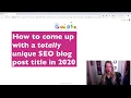 Write An SEO Blog Post Title That s One-Of-A-Kind Dina Colada