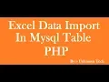 Insert Data In MySQl Database By Excel Through CodeIgniter BY Unknown Tech