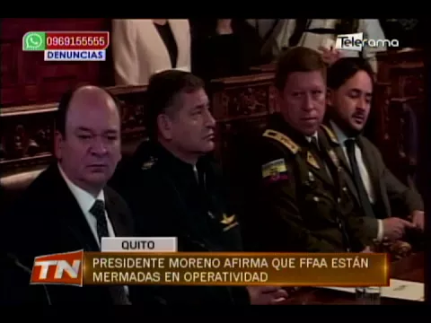 Presidente Moreno afirma que FFAA están mermadas en operatividad