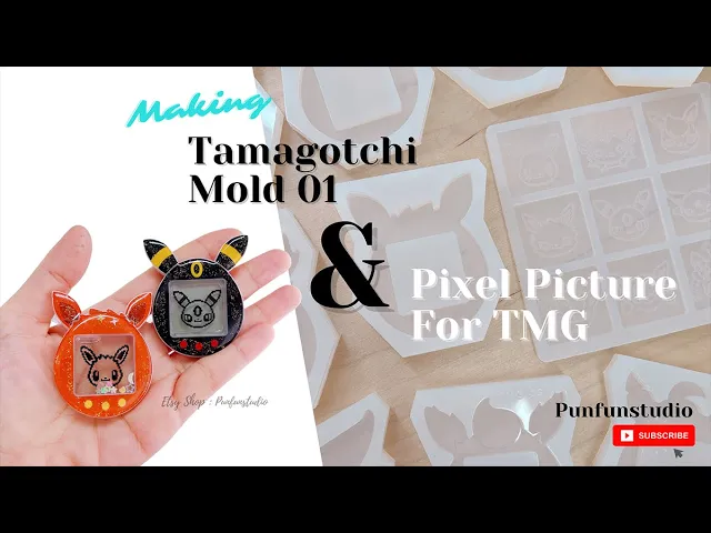 TMG 01-09 Mold Set + Pixel Picture Mold + Free 2 CSM TMG Mold / Tamagotchi Shaker Mold / Pixel Picture Mold / Silicone Mold
