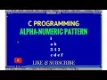 ALPHA-NUMERIC pattern in c language using Turboo c