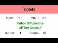 Triplets Python IDP Solutions Pythagorean Triples Telugu CCBP Nxtwave Python Problems RajPythonTech