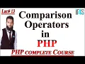 PHP Tutorial in Urdu Hindi Comparison Operators in PHP