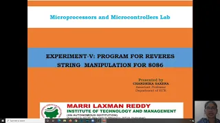 PROGRAM FOR REVERES STRING MANIPULATION FOR 8086 MPMC