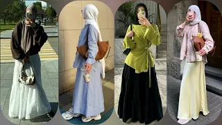 ملابس بنات محجبات للدخول المدرسي 2025 2026 جديد ملابس بنات موضة 2025 افكار تنسيقات كيووت للجامعه 