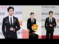 Wow, Wu Lei looks handsome as he walks the red carpet alone,  the sole representative of the cast ..