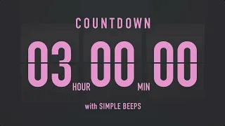 3 Hour Countdown Timer Flip Clock With Simple Beeps 