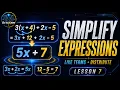 Algebra Lesson 7 Simplifying Algebraic Expressions Combine Like Terms Distribute