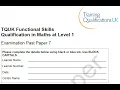 Download Lagu Functional Skills Maths L1 Examination Paper 7 TQUK