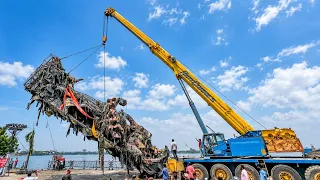 Khairatabad Ganesh After Nimajjanam Lifting With Crane | Welding Work Processing | Khairathabad 2026