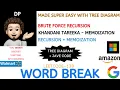 Word Break Tree Diagram Recursion Memoization Similar Problems Leetcode-139