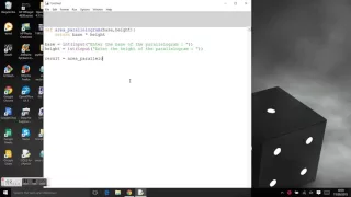 Python Programming Area of parallelogram