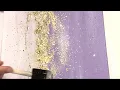 DIY Purple Silver White Gold Leaf Glitter Canvas Wall Art