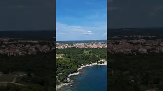 Anchored just off Rovinj. beautiful water, beautiful town… #boatlife #electricsailboat #liveaboard