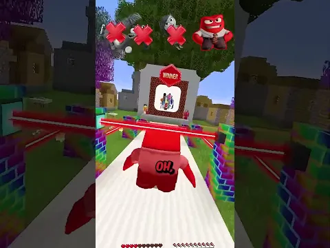 Inside Out 2 vs Laser Descent Challenge! 🤔  ⛏️ #shorts